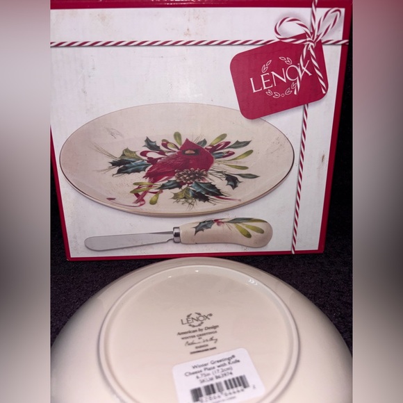 Lenox Festive Cardinal Plate and Spreader Set - Picture 4 of 5